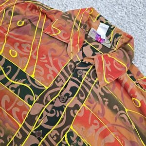 The Territory Ahead Shirt Mens Large Button Up Short‎ Sleeve Aztec Southwestern